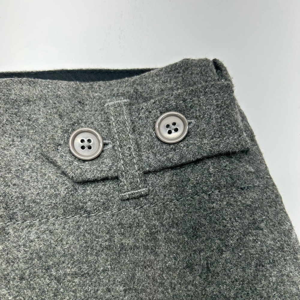 GAP VINTAGE Charcoal Gray Virgin Wool Skirt W 4 Pleated Bottom Side Zip Lined - Picture 4 of 15